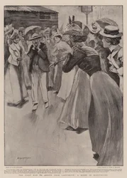 El primer hombre en llegar desde Ladysmith, una escena en Maritzburg